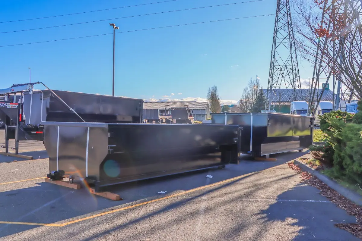 Roll-off dumpster ready for waste disposal at job site for Commercial Dumpster Rental in Carver